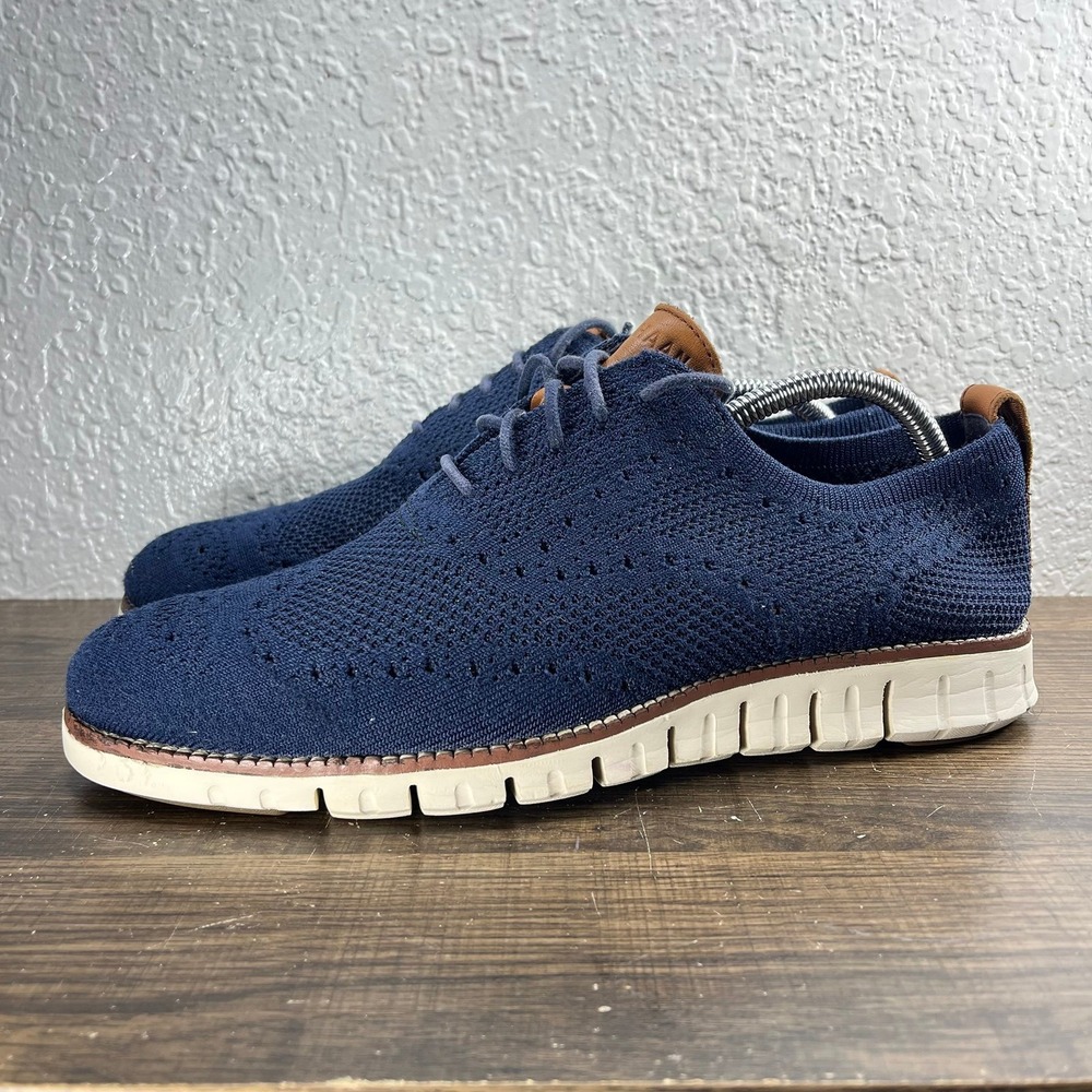 Cole Haan ZeroGrand StitchLite Wingtip Oxfords Men's Blue Shoes - Men's 9 (M) - Picture 2 of 9